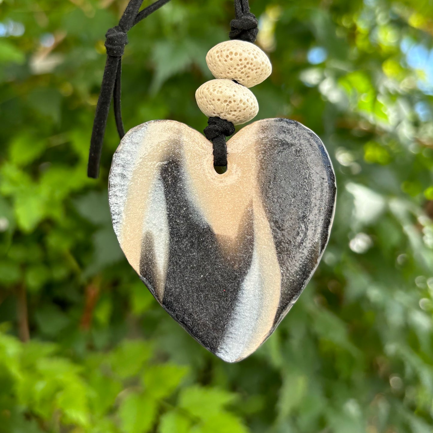 Marbled Heart Clay Car Essential Oil Diffuser Home Ornament & Hanging Decoration