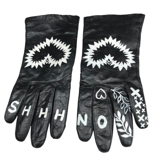SHHHH Hand Painted Leather Gloves