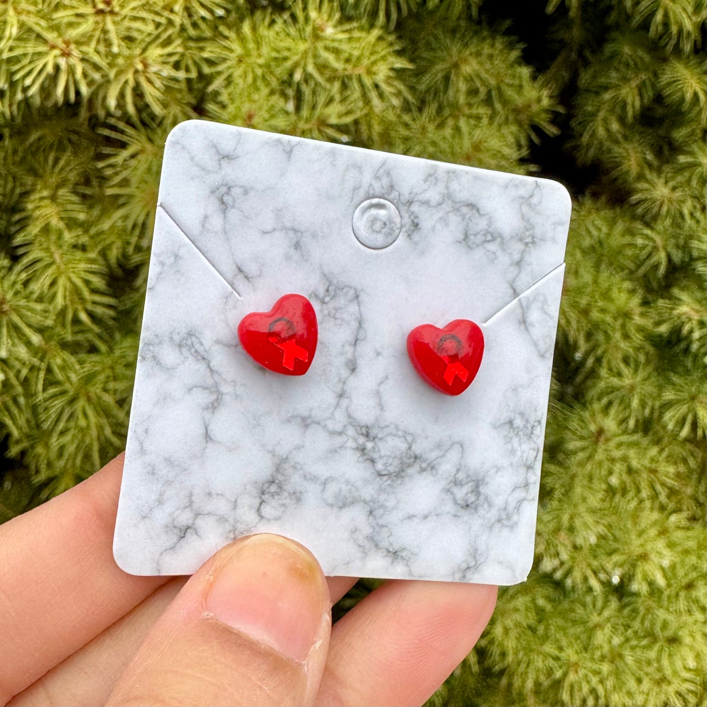 Heart Of Hope Mini Heart Red Earrings