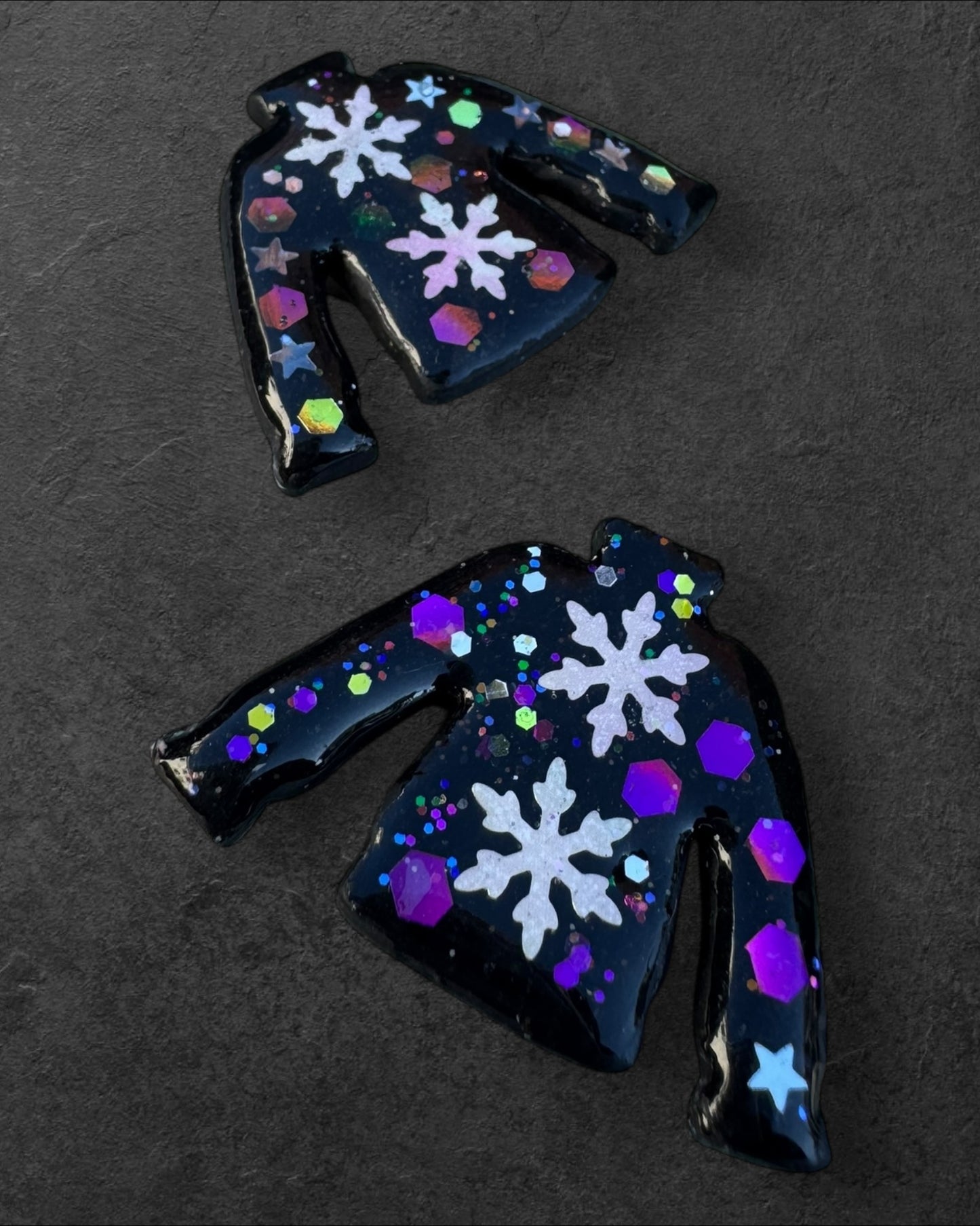 Ugly Sweater Black Polymer Clay  Magnet  Handmade Decor