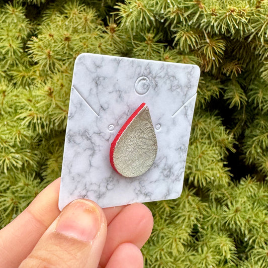 Support LLS Sterling Silver Red Drop Pin