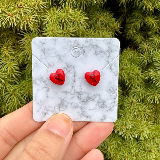 Heart Of Hope Mini Heart Red Earrings