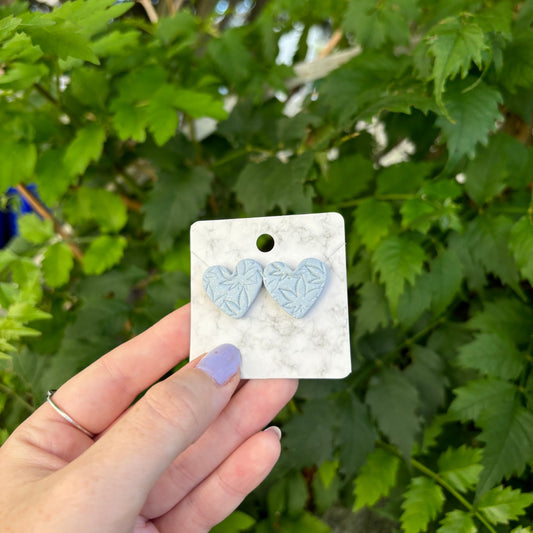 Light Gray Heart Medicated Earrings