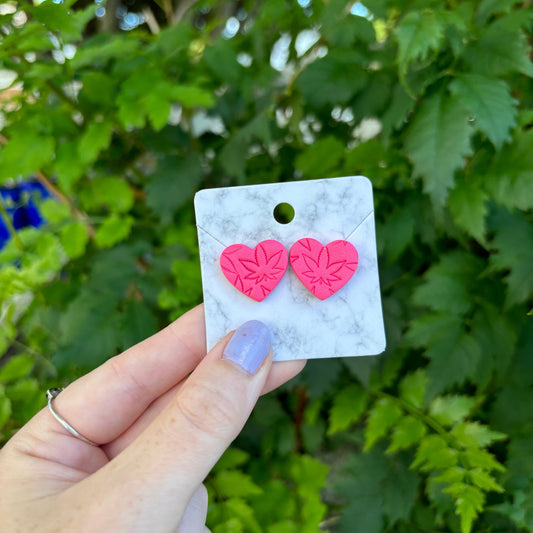 Pink Heart Medicated Earrings