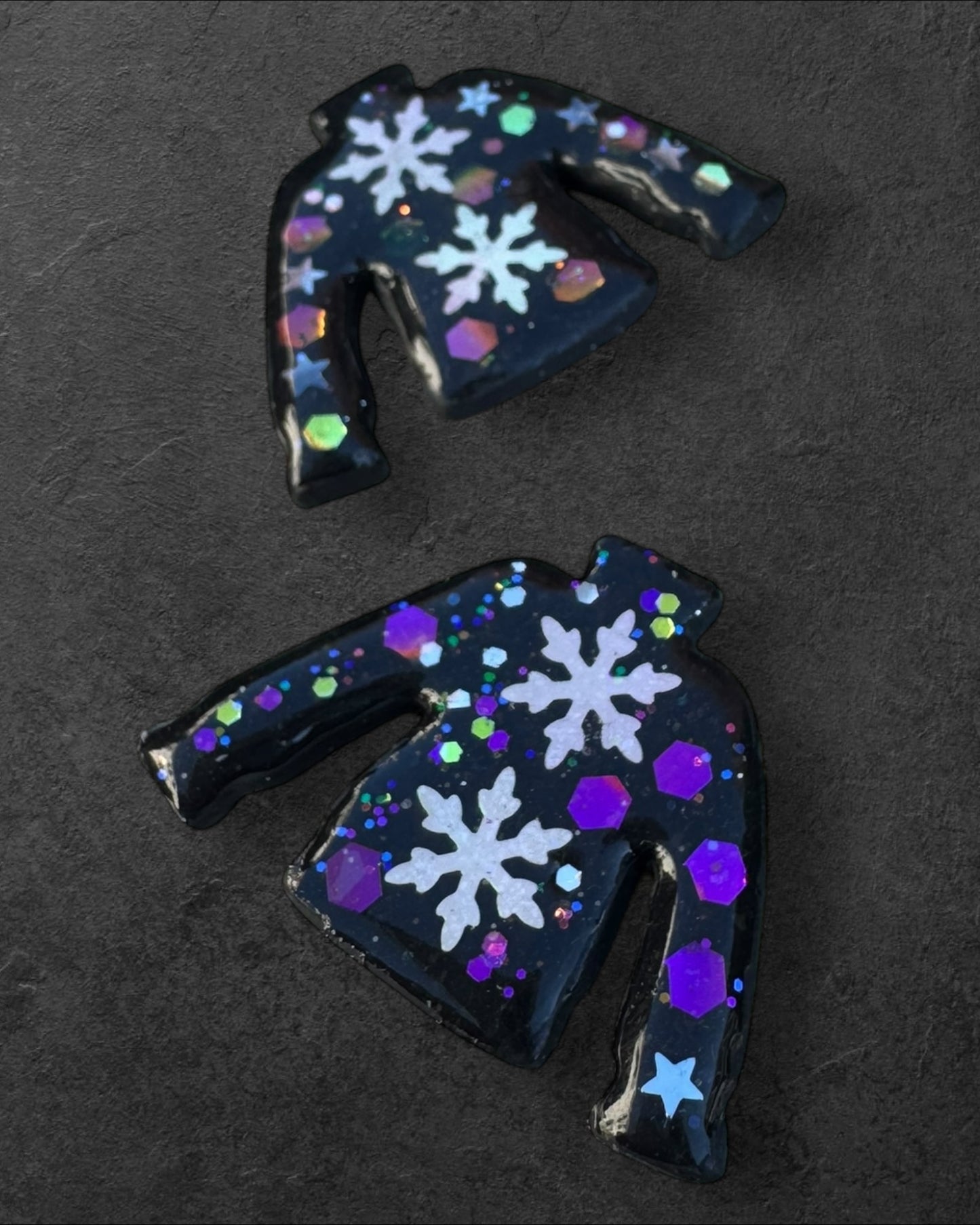 Ugly Sweater Black Polymer Clay  Magnet  Handmade Decor