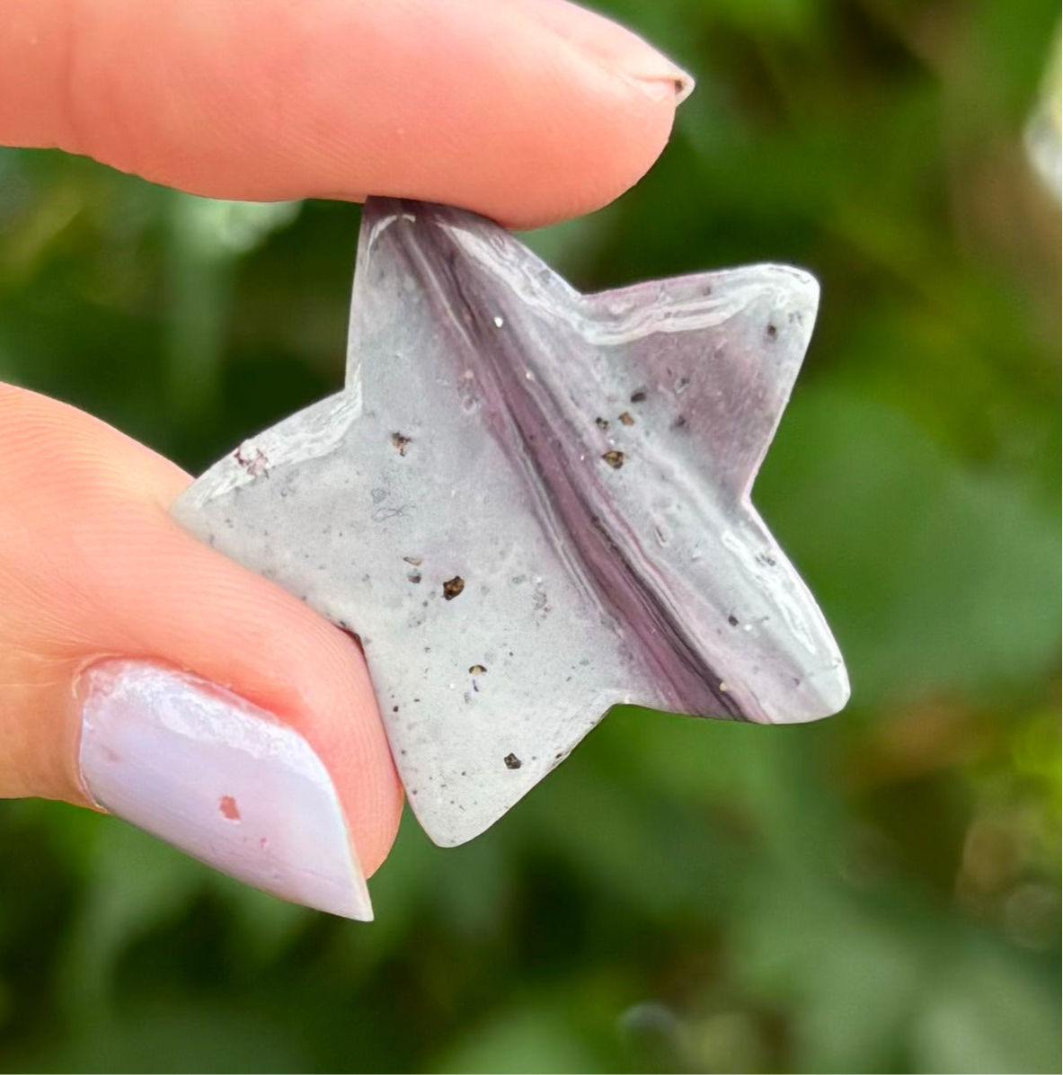 Gray & Purple Large Polymer Clay Star Magnet Decor