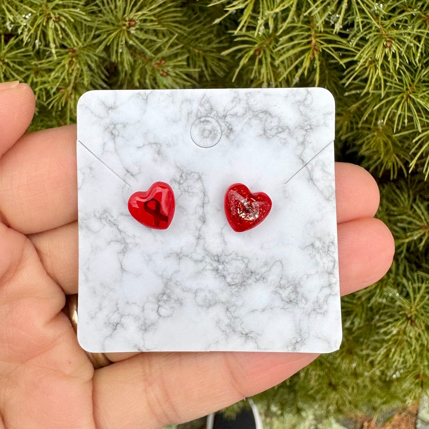 Heart Of Hope Mini Heart Red Earrings