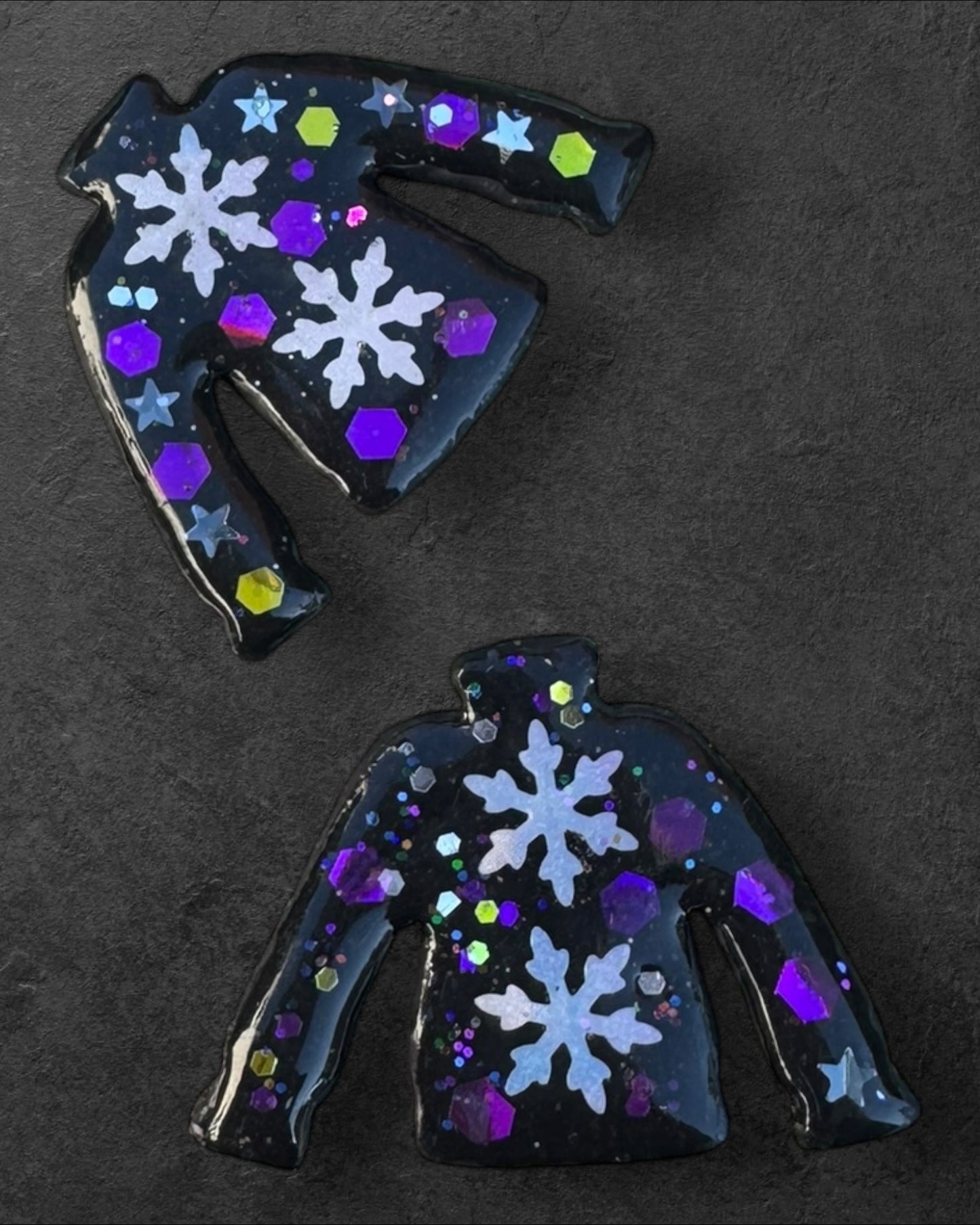 Ugly Sweater Black Polymer Clay  Magnet  Handmade Decor