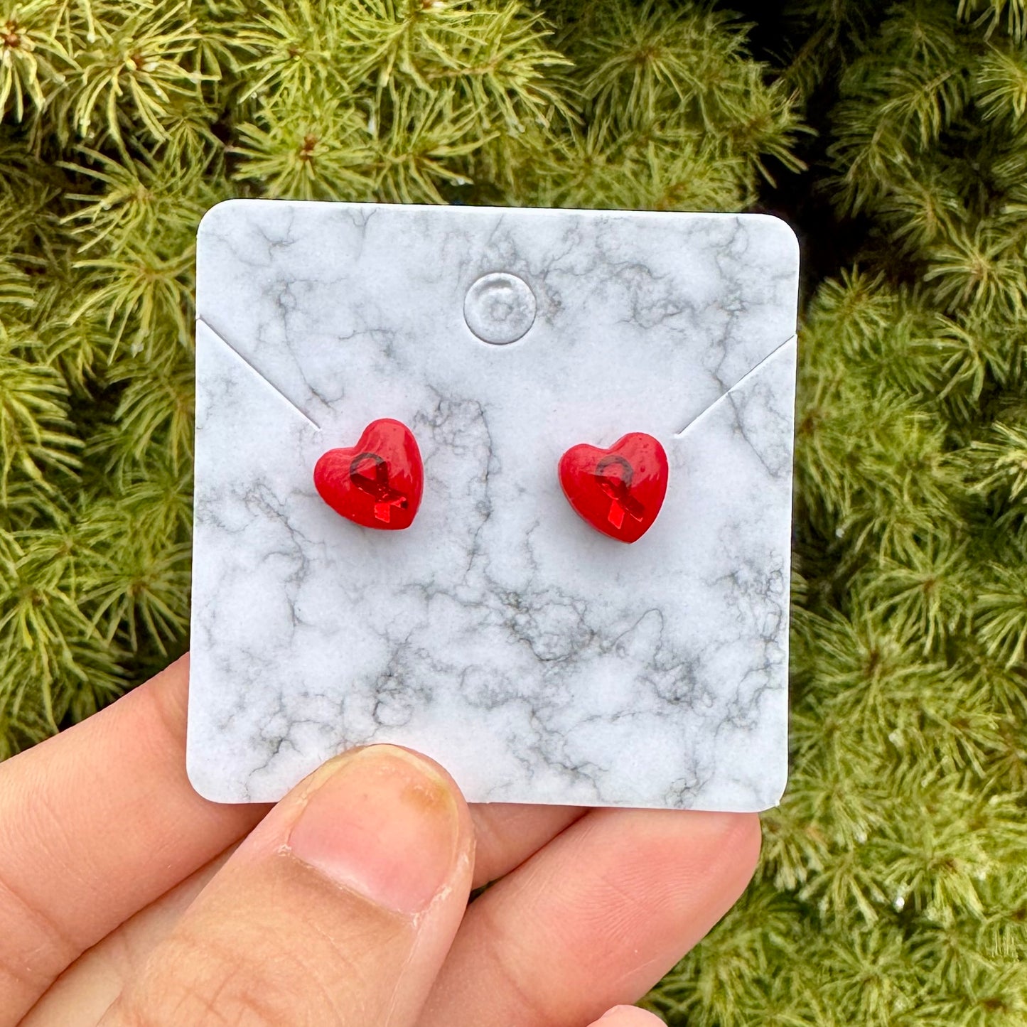 Heart Of Hope Mini Heart Red Earrings