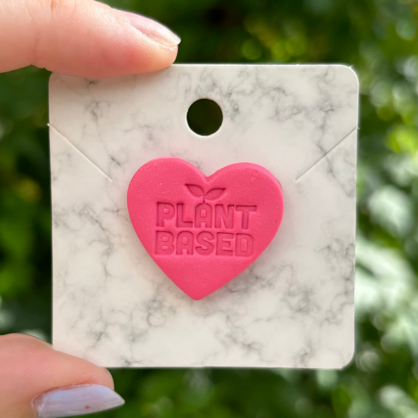 Plant Based XL Pink Polymer Clay Pin Handmade