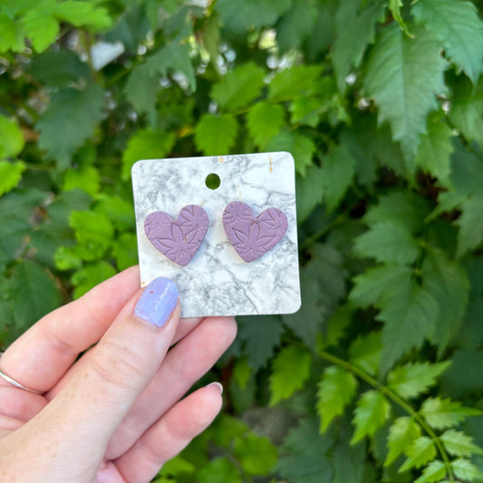 Purple Heart Medicated Earrings