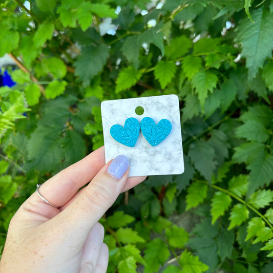 Blue Heart Medicated Earrings