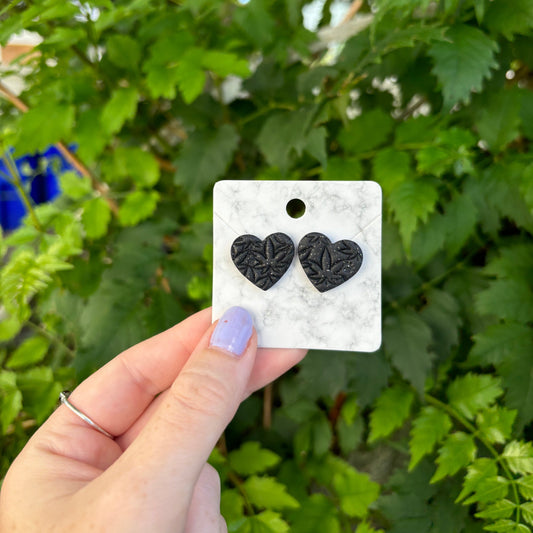 Black Heart Medicated Earrings