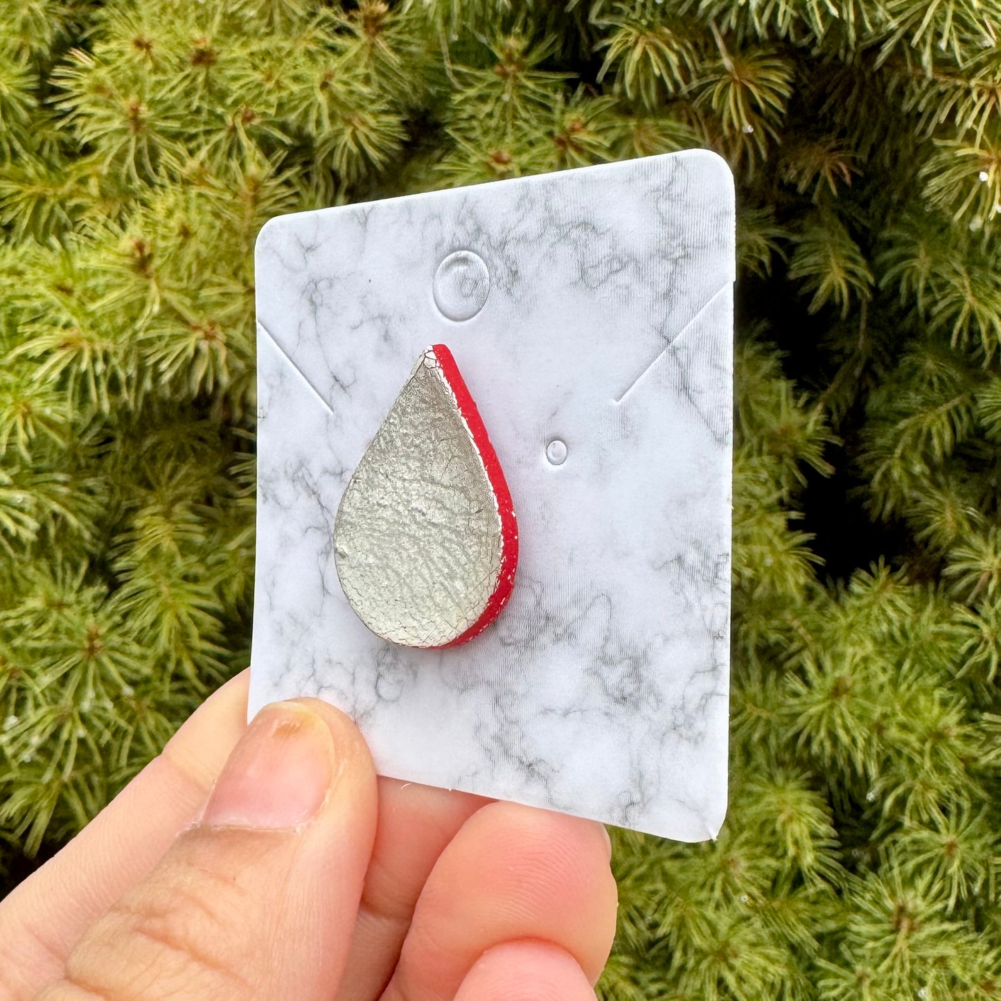 Support LLS Sterling Silver Red Drop Pin