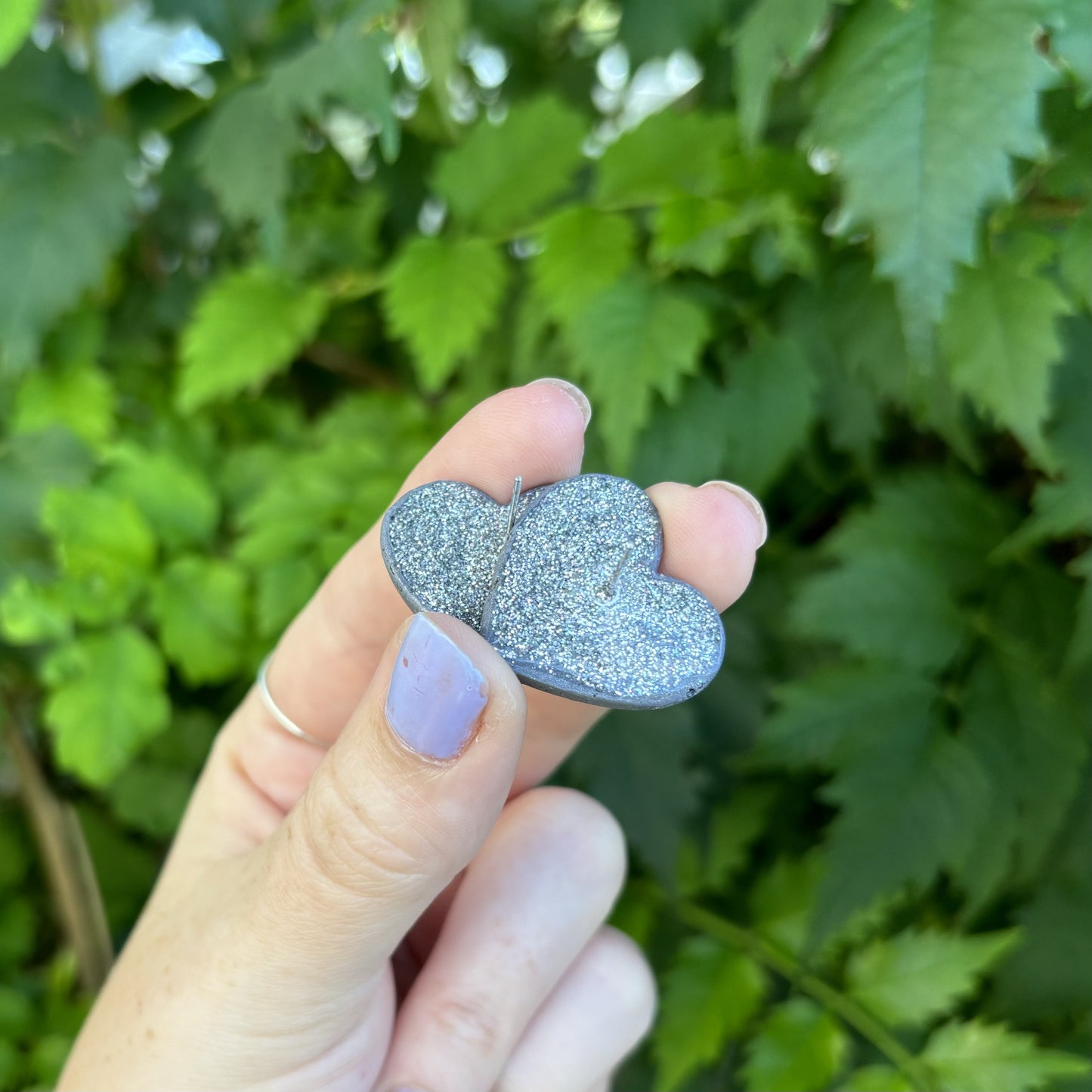 Plant Based Polymer Clay XL Heart Stud Earrings Handmade