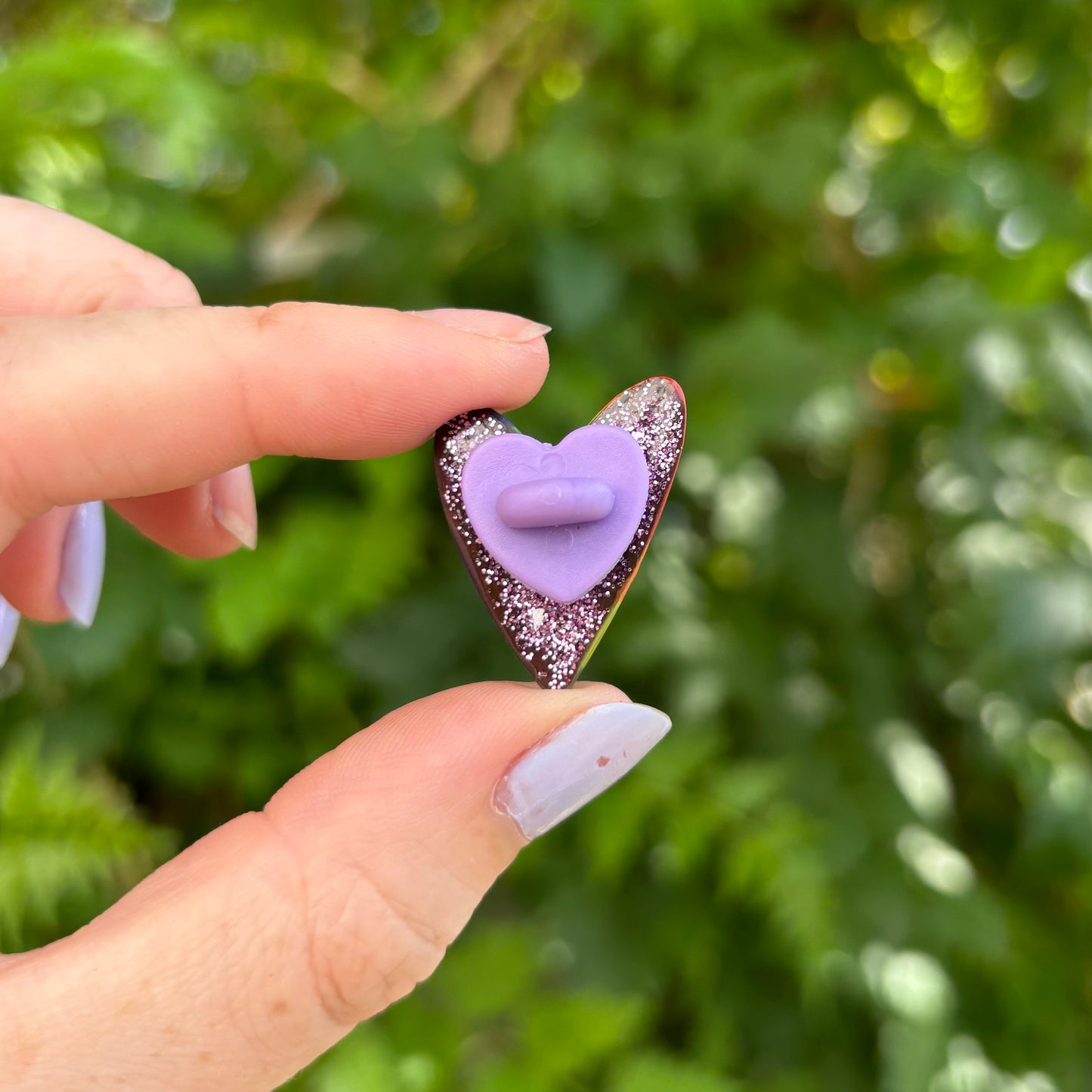 Pride Polymer Clay Heart Pin Handmade