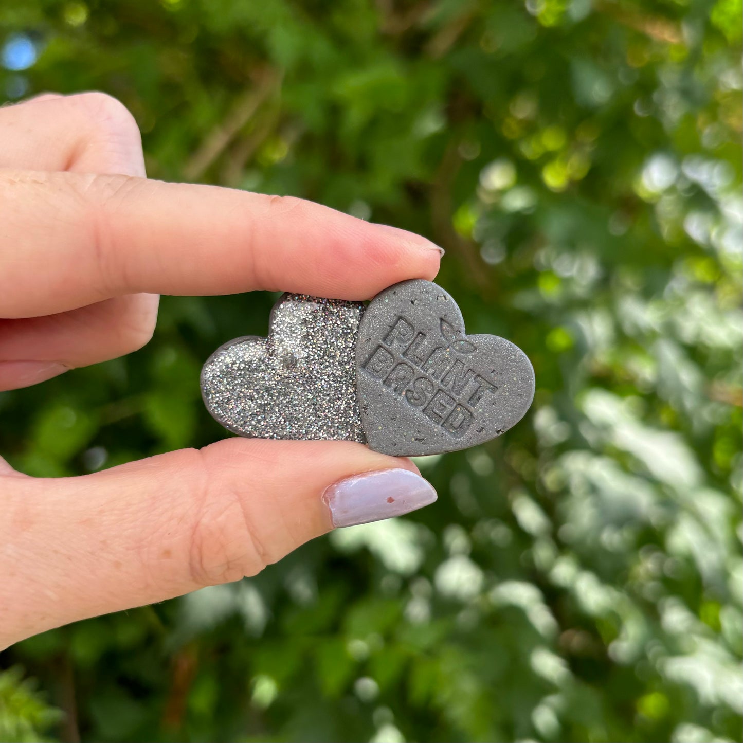 Plant Based Polymer Clay XL Heart Stud Earrings Handmade