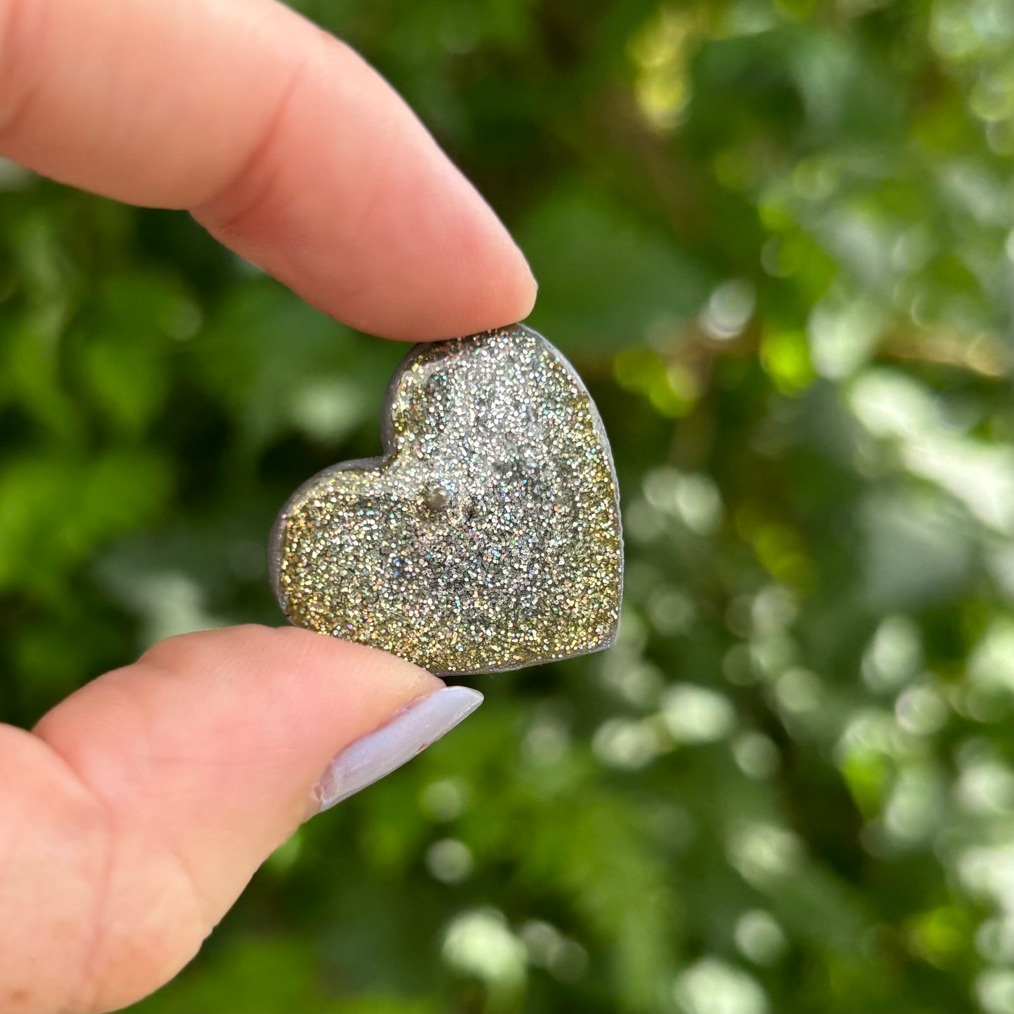 Medicated 420 Gray Polymer Clay Heart Pin Large Handmade