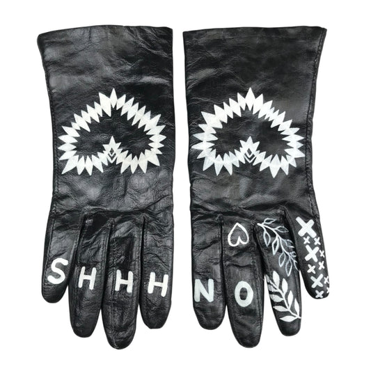 SHHHH Hand Painted Leather Gloves