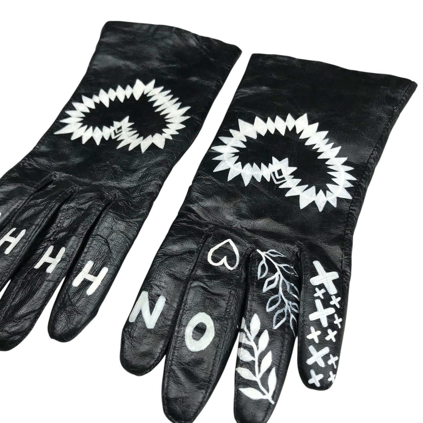SHHHH Hand Painted Leather Gloves